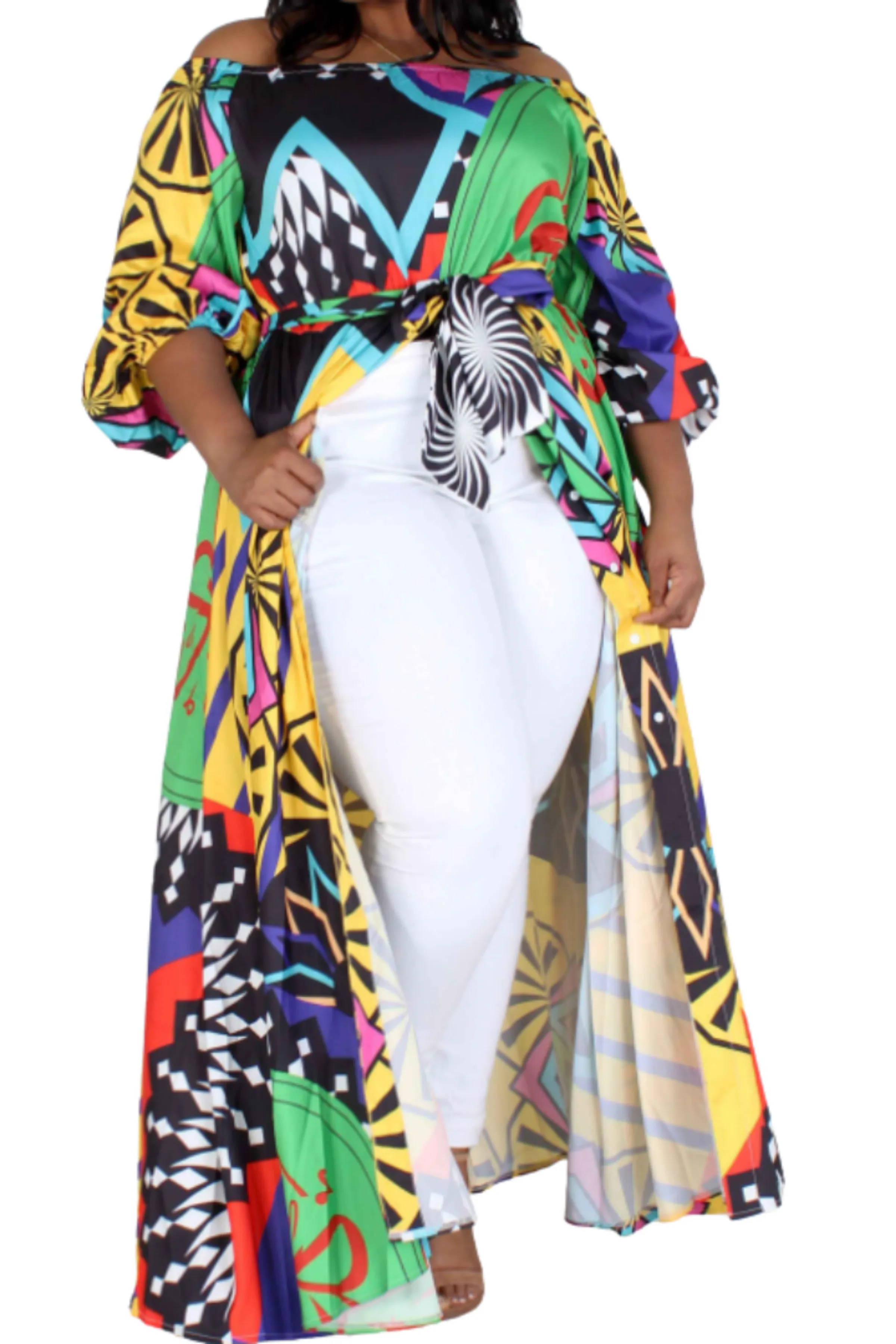MULTI OFF THE SHOULDER MAXI