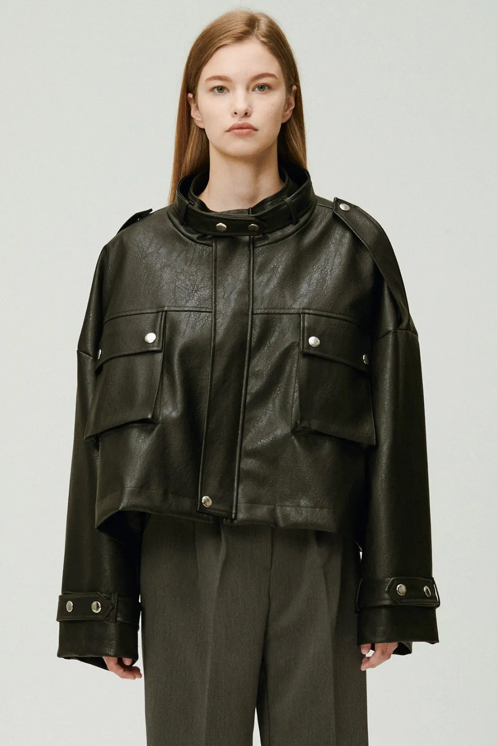 Naomi Oversized Pleather Jacket