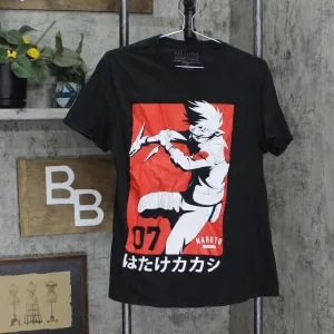 Naruto Mens Vintage 2007 Shippud Collection Graphic T-Shirt Tee Black M