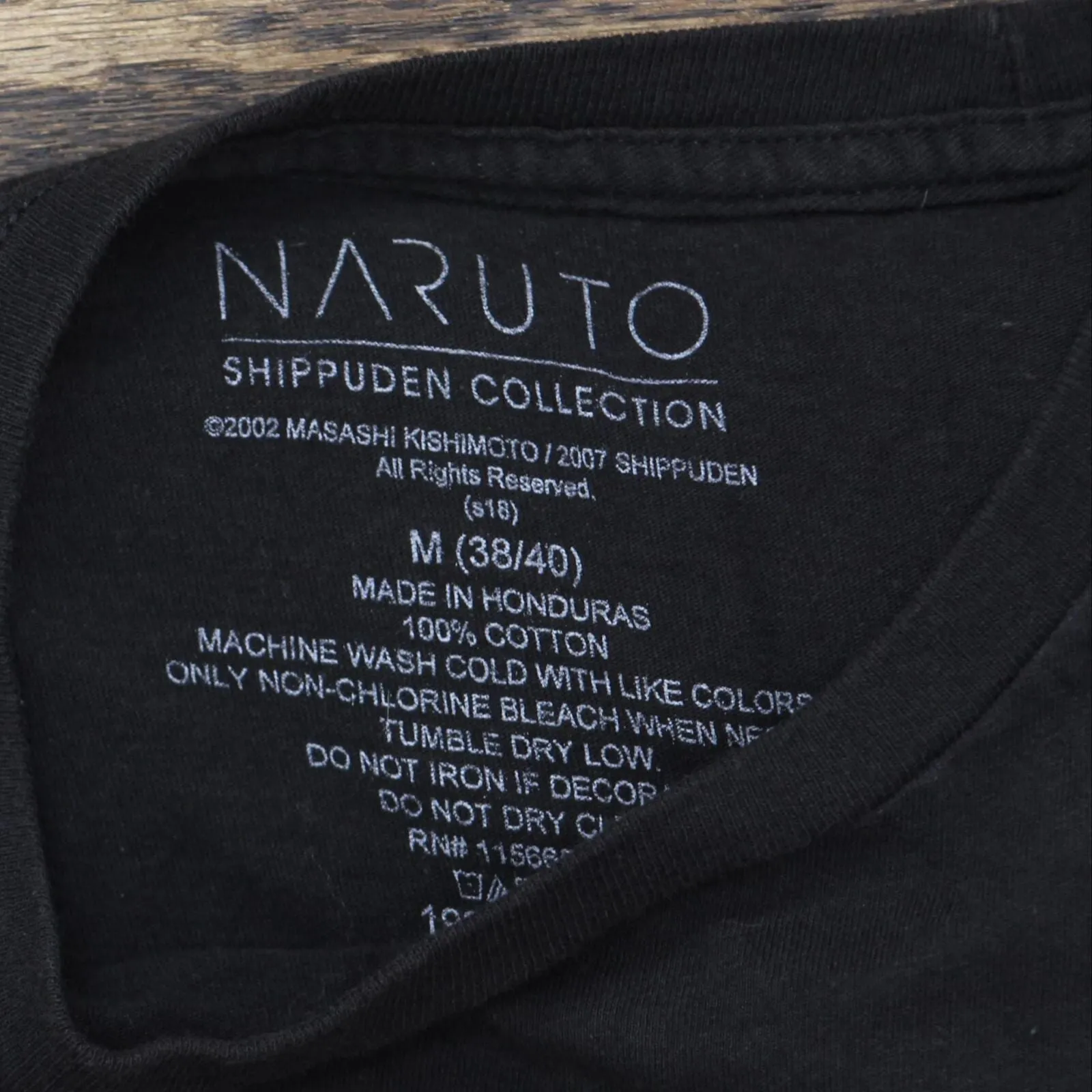 Naruto Mens Vintage 2007 Shippud Collection Graphic T-Shirt Tee Black M