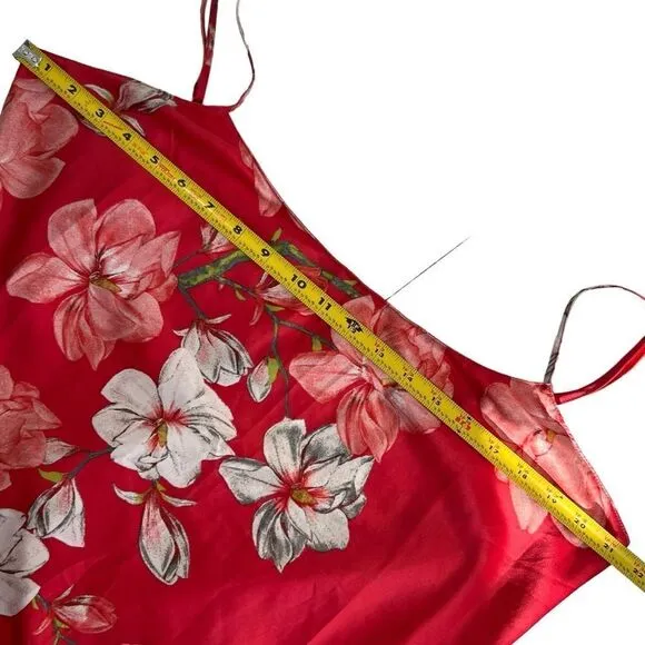 Natori Magnolia Floral Print Satin Chemise Gown