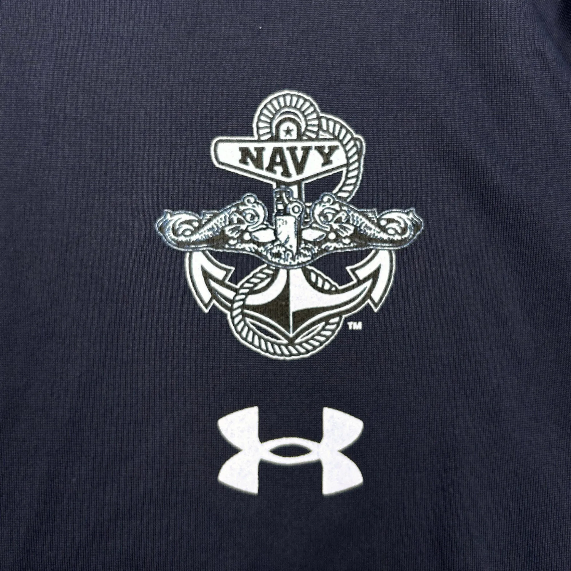 Navy Under Armour Anchor Silent Service Spine Long Sleeve T-Shirt (Navy)