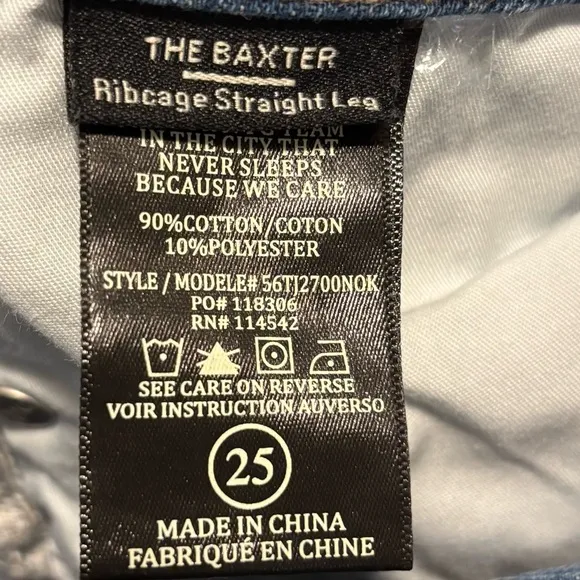 NEW Blank NYC Baxter Ribcage Straight Leg Jeans Sz. 25 Overboard Blue High Waist