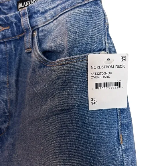 NEW Blank NYC Baxter Ribcage Straight Leg Jeans Sz. 25 Overboard Blue High Waist