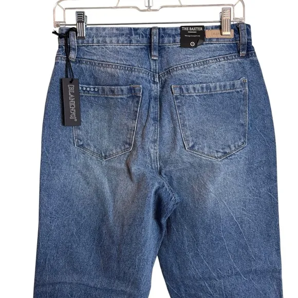 NEW Blank NYC Baxter Ribcage Straight Leg Jeans Sz. 25 Overboard Blue High Waist