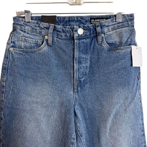 NEW Blank NYC Baxter Ribcage Straight Leg Jeans Sz. 25 Overboard Blue High Waist