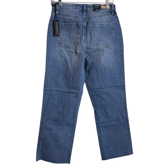 NEW Blank NYC Baxter Ribcage Straight Leg Jeans Sz. 25 Overboard Blue High Waist