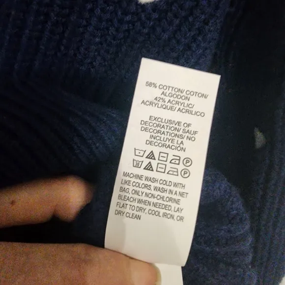 NEW Lucky Brand Crewneck Pullover Embroidered Heart Navy Sweater