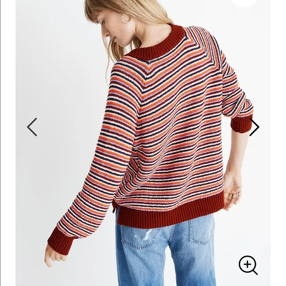 NEW • Madewell • Arden Striped V Neck Sweater