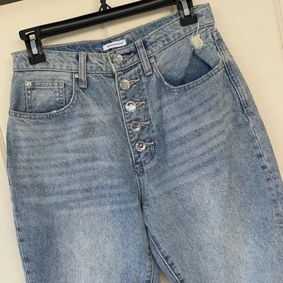 NEW, WEWOREWHAT, The Danielle Crystal High Rise Straight Jeans
