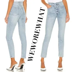 NEW, WEWOREWHAT, The Danielle Crystal High Rise Straight Jeans