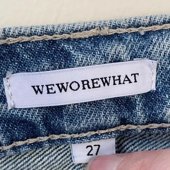 NEW, WEWOREWHAT, The Danielle Crystal High Rise Straight Jeans