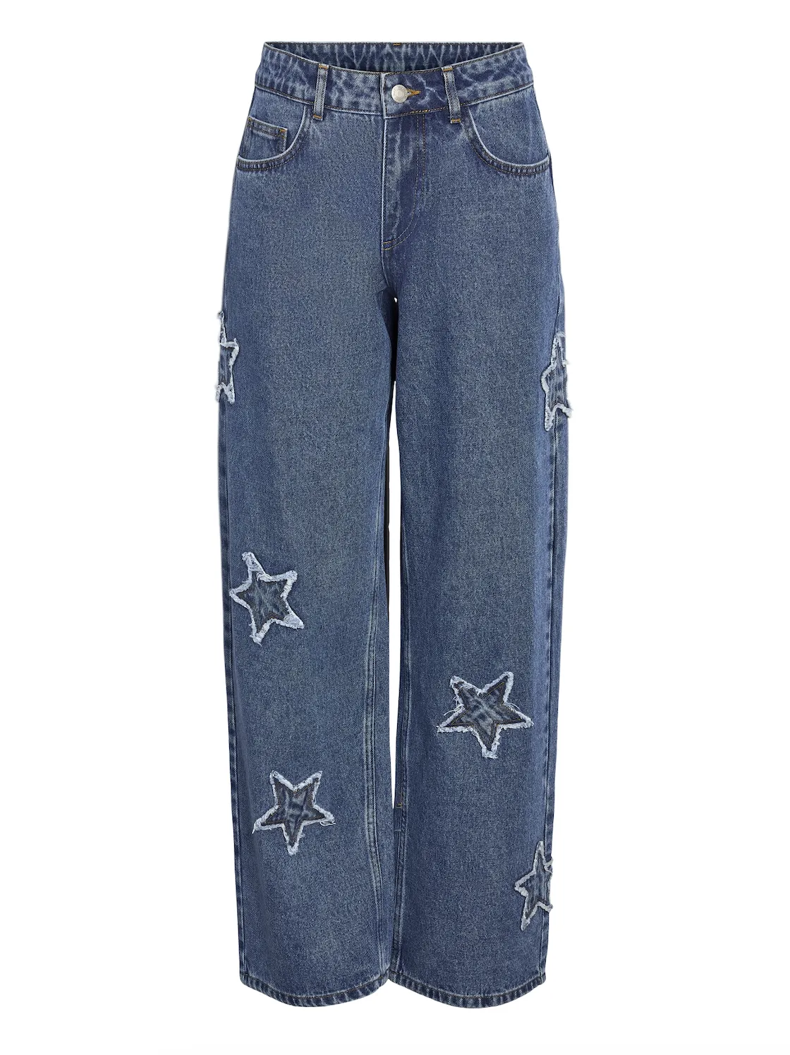 Noisy May Lonel wide star jeans medium blue