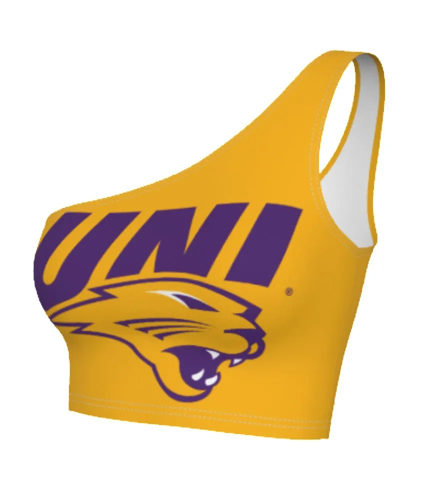 Northern Iowa Panthers Gold One Shoulder Top