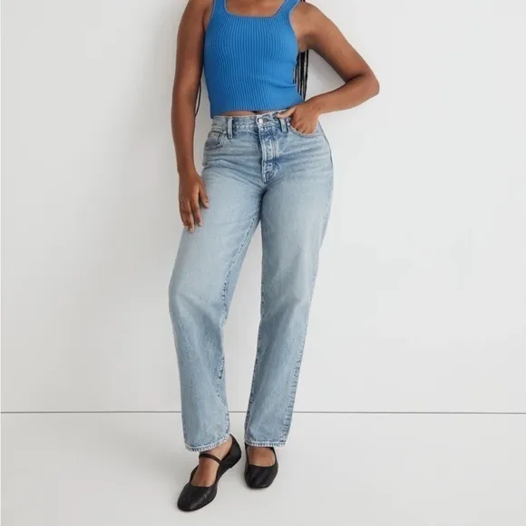 NWOT Madewell Low-Slung Straight Jeans in Olvera Wash Size 33