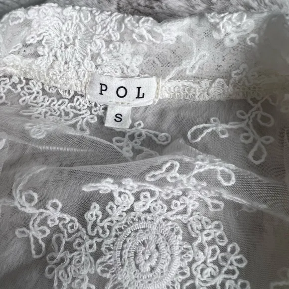 NWOT POL Sample Mesh Embellished Sheer Top
