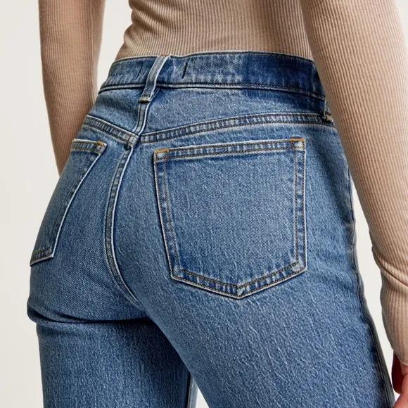 NWT Abercrombie &amp; Fitch The ‘90s Straight Mid Rise Curve Love Size 10/30 Long