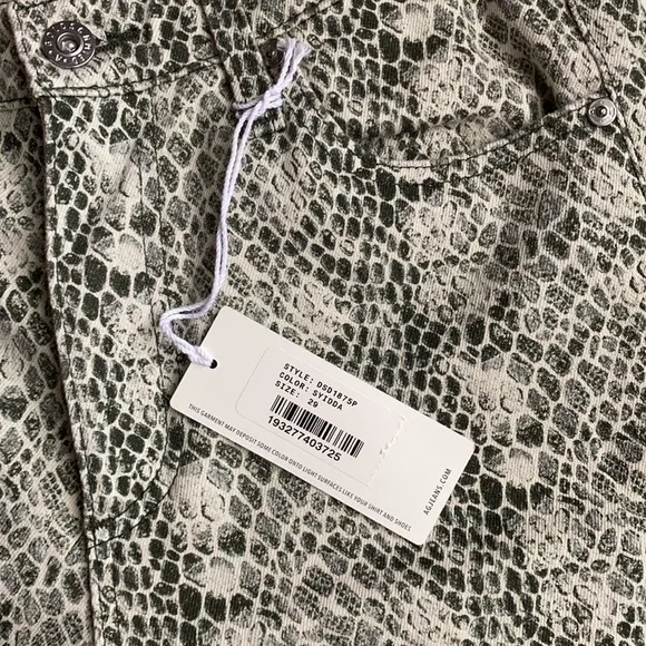 NWT AG Adriano Goldshmied Mari High Rise Straight Leg Jeans Snakeskin 29