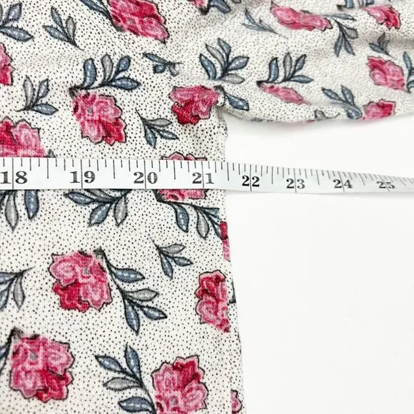 NWT Ann Taylor LOFT Floral Tipped Long Sleeve Crew Neck Sweater. Size XL