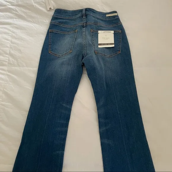 NWT Anthropologie Pilcro and the Letterpress High Rise Flare Crop Jeans Size 25