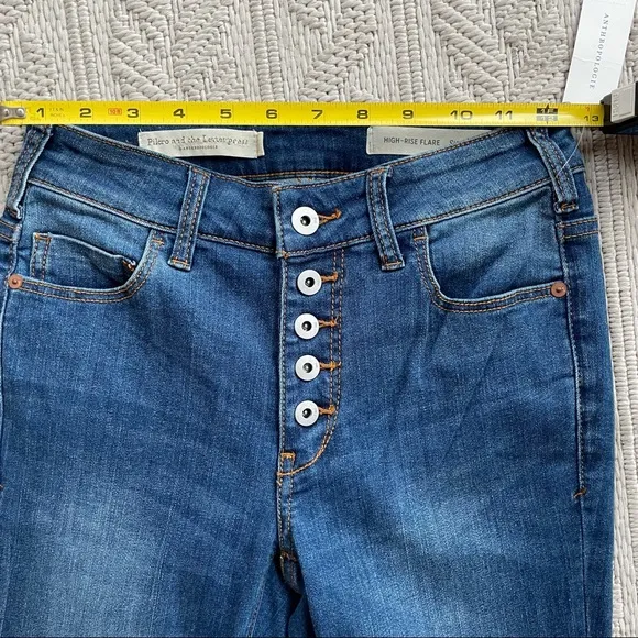 NWT Anthropologie Pilcro and the Letterpress High Rise Flare Crop Jeans Size 25