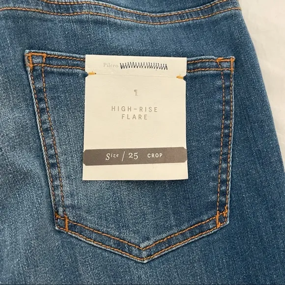 NWT Anthropologie Pilcro and the Letterpress High Rise Flare Crop Jeans Size 25
