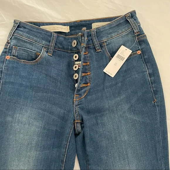 NWT Anthropologie Pilcro and the Letterpress High Rise Flare Crop Jeans Size 25