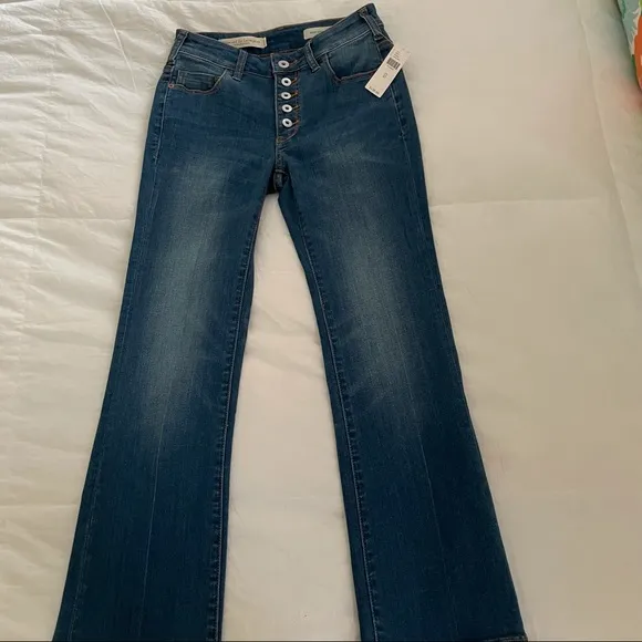 NWT Anthropologie Pilcro and the Letterpress High Rise Flare Crop Jeans Size 25