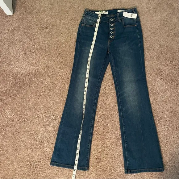 NWT Anthropologie Pilcro and the Letterpress High Rise Flare Crop Jeans Size 25