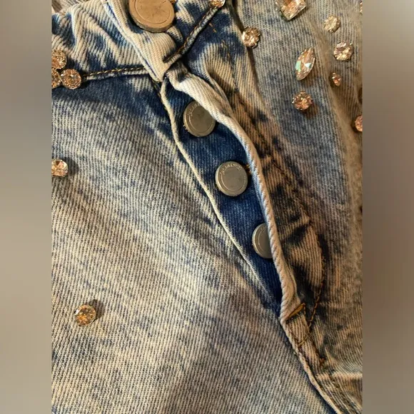 NWT BLANK NYC CUSTOM JEWELED CROP JEANS SIZE 24