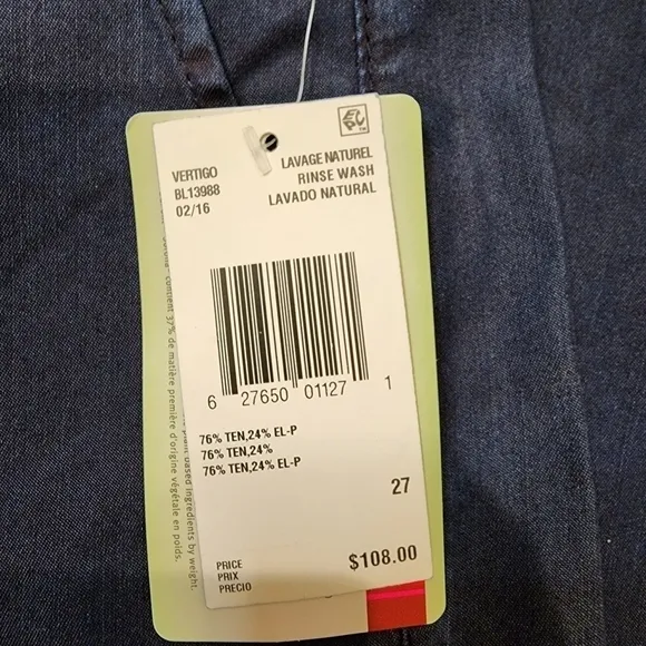 Nwt Buffalo David Bitton Jeans Vertigo Tall Ultra High Rise Super Wide Size 27