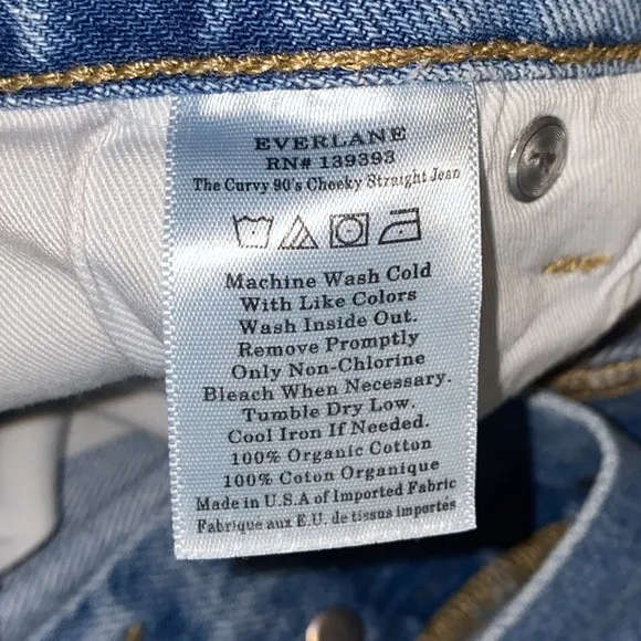 NWT Everlane Blue High Waisted Jeans, Size 33