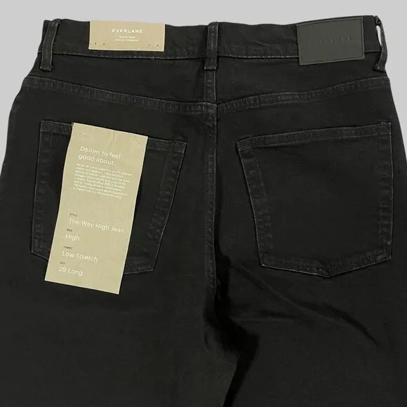 NWT Everlane The Way High Jean Womens 29 Long Coal Black