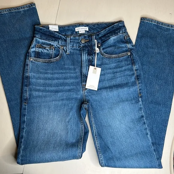 NWT - Good American Distressed Jeans - Size 00 / 24