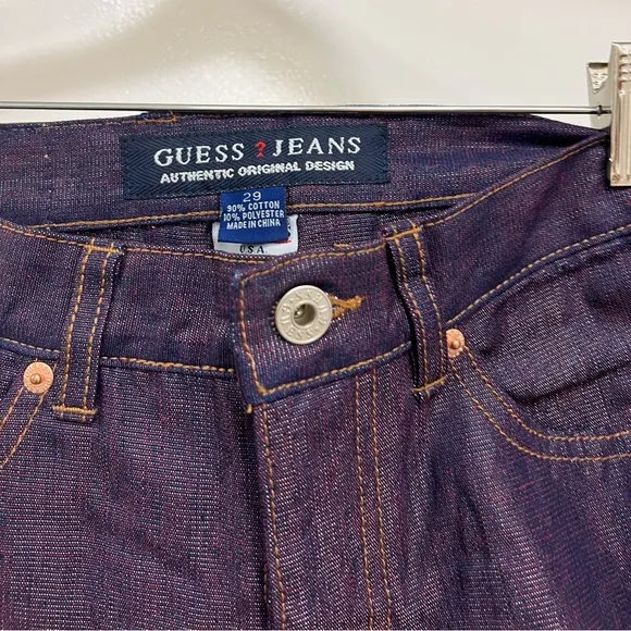 NWT Guess Metallic Plum High Rise Jeans