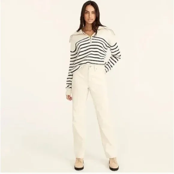 NWT J. Crew Slouchy Boyfriend Jeans in Ecru