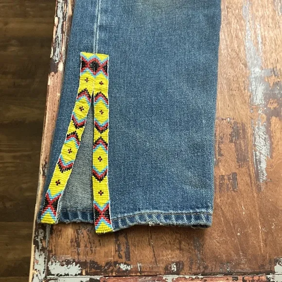 NWT Polo Ralph Lauren Callen High Waist Western Beaded Jeans Women’s 27
