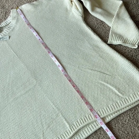 NWT Seagrove Pullover Knit Textured Crewneck Sweater Cream