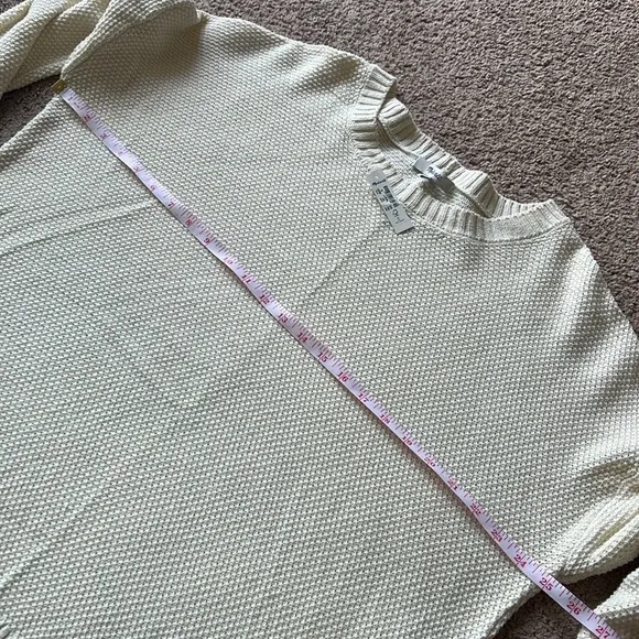 NWT Seagrove Pullover Knit Textured Crewneck Sweater Cream
