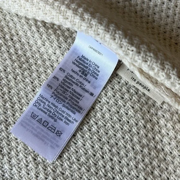 NWT Seagrove Pullover Knit Textured Crewneck Sweater Cream