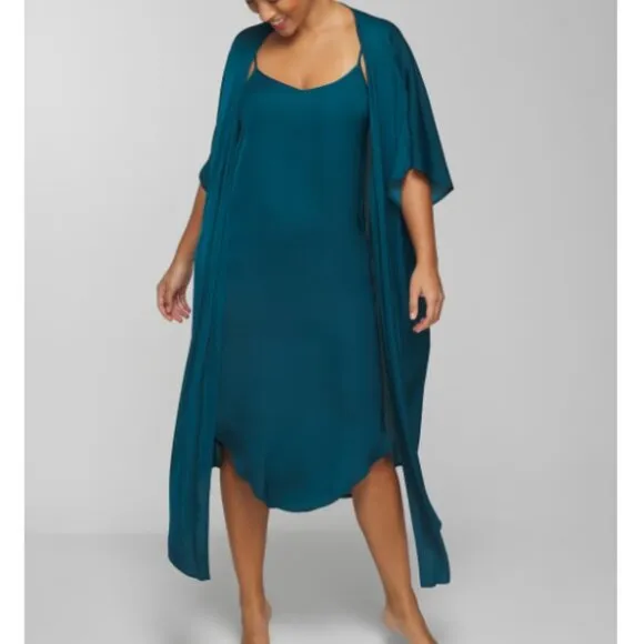 NWT Soma Crinkle Satin Midi Gown