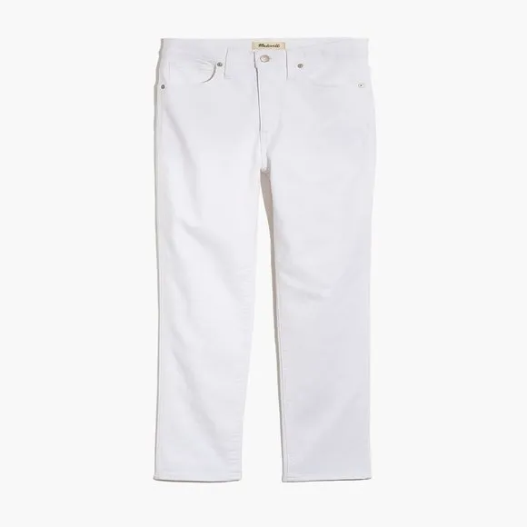 NWT Womens Size 25 25x27 1/2 Madewell Pure White High Rise Stovepipe Jeans