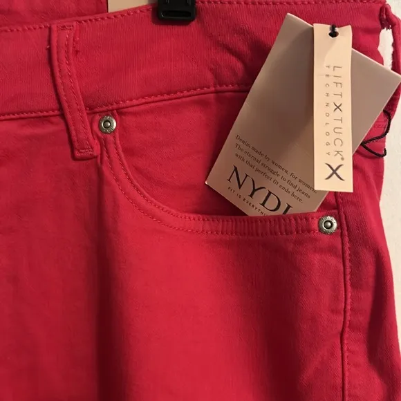 NYDJ Straight Jeans in Big Pink size 14