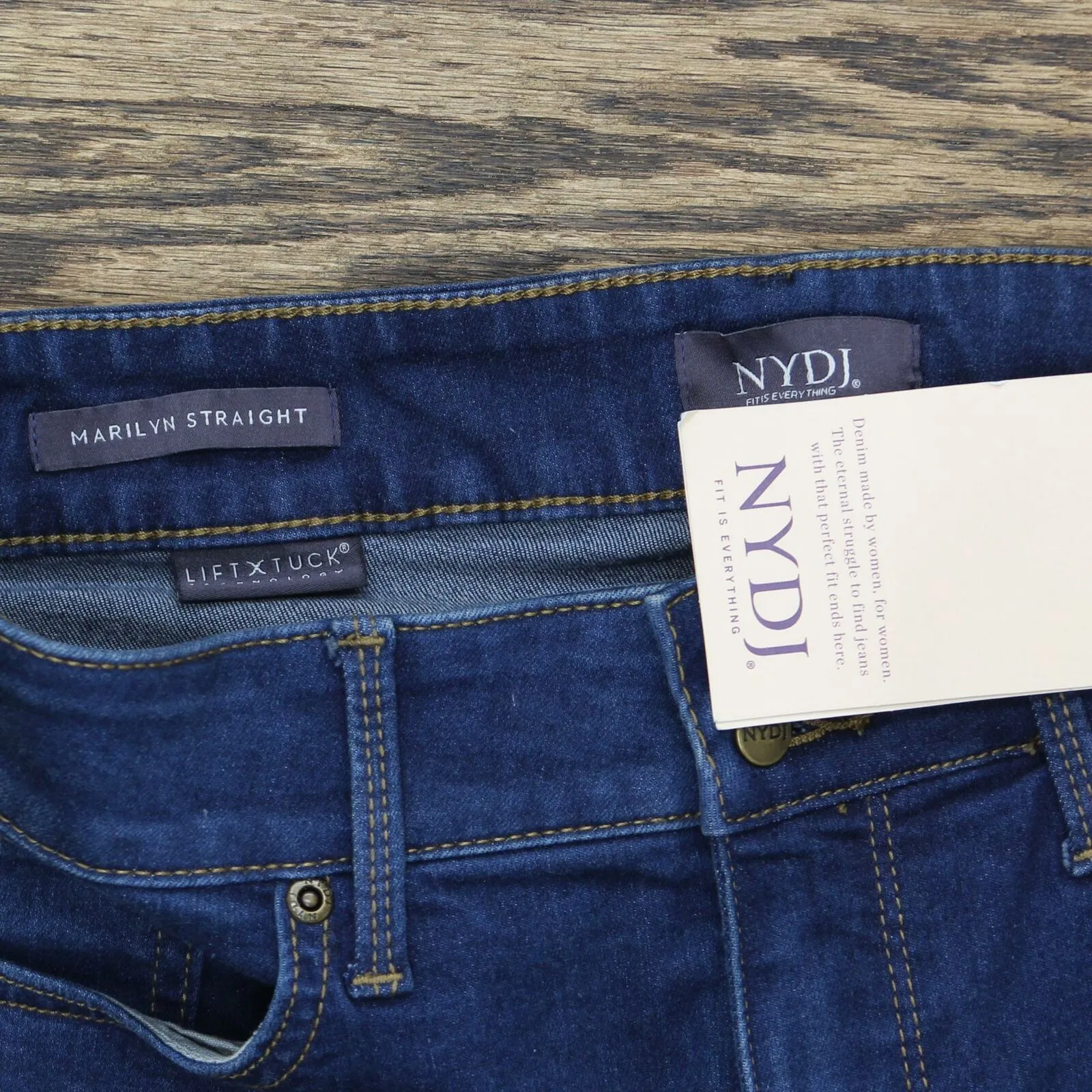 NYDJ Women's Marilyn Double Button Straight-Leg Jeans