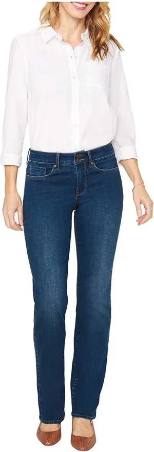 NYDJ Women's Marilyn Double Button Straight-Leg Jeans