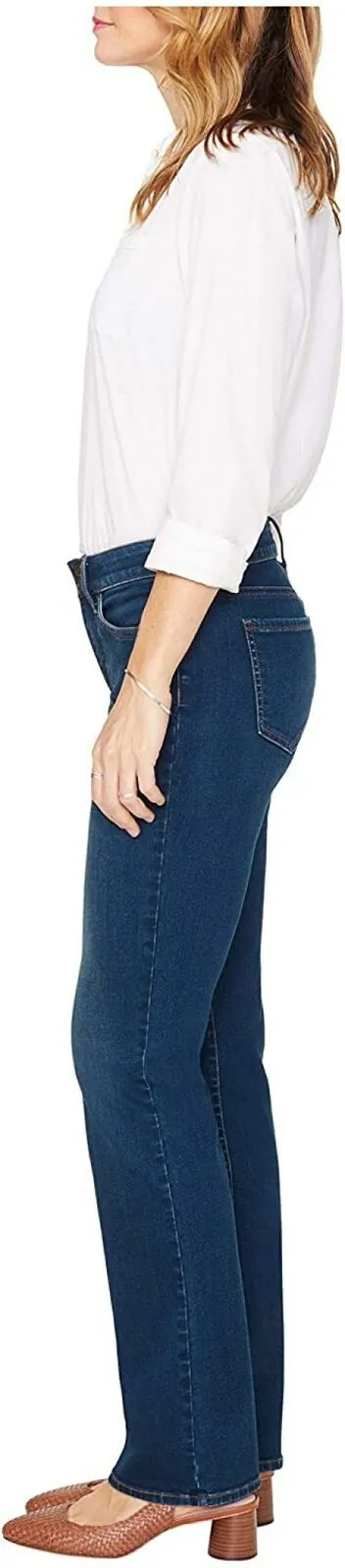 NYDJ Women's Marilyn Double Button Straight-Leg Jeans