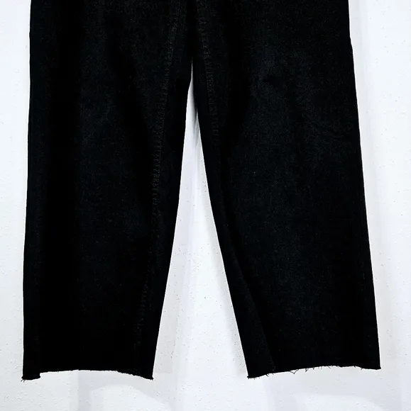 Oat New York High Rise Wide Leg Jean in Black Size 12 / 31