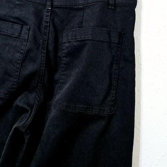 Oat New York High Rise Wide Leg Jean in Black Size 12 / 31