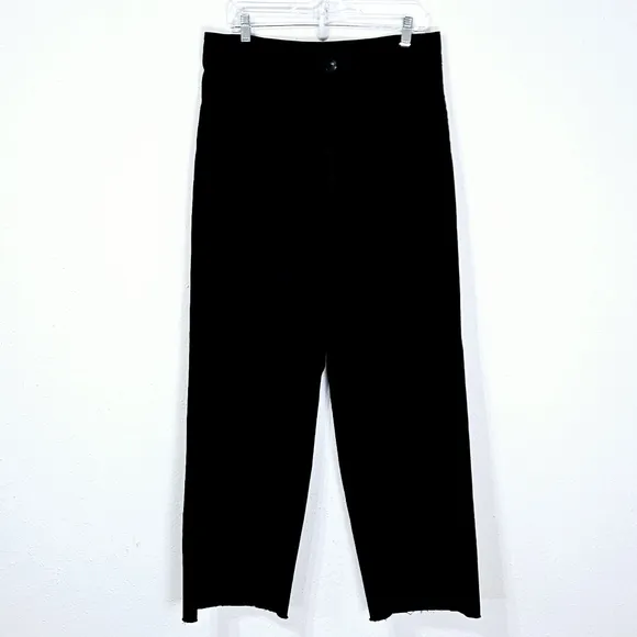 Oat New York High Rise Wide Leg Jean in Black Size 12 / 31