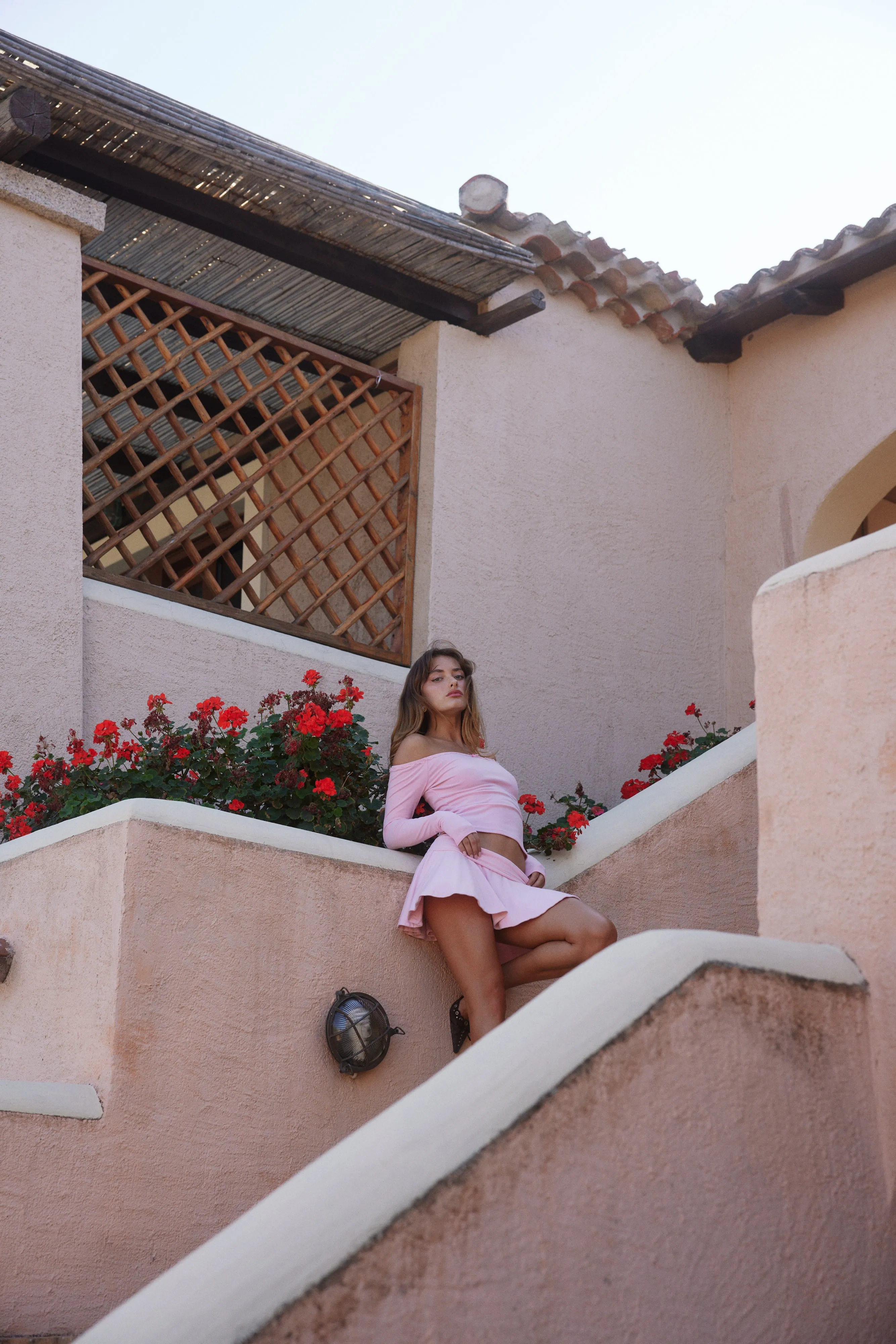 Off Shoulder Long Sleeve - Cherry Blossom